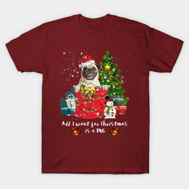 Pug Dog Christmas Sweatshirt, Holiday Dog, Dog Christmas, Pug dog Gift, Pug dog Shirt, Pug dog Lover T-Shirt by kienalive